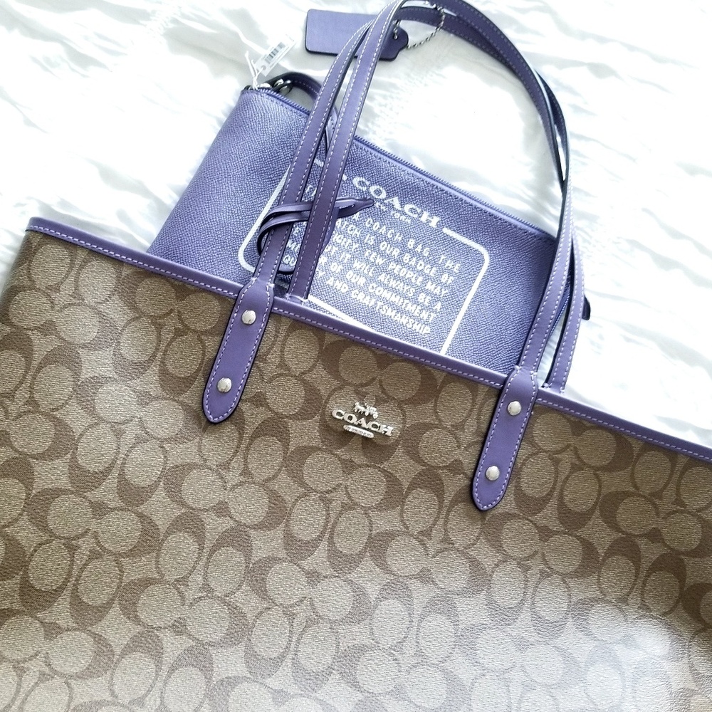🚫SOLD🚫NWT COACH SIGNATURE CITY TOTE REVERSIBLE - Picture 4 of 8